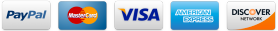 Paypal, Mastercard, VISA, American Express, Discover